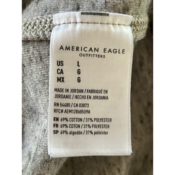 American Eagle Heather Gray Pullover Hoodie Sweatshirt Men’s L - Picture 5 of 6